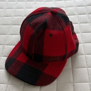 Filson Wool Logger Red and Black Buffalo Plaid Checkered Cap/Hat